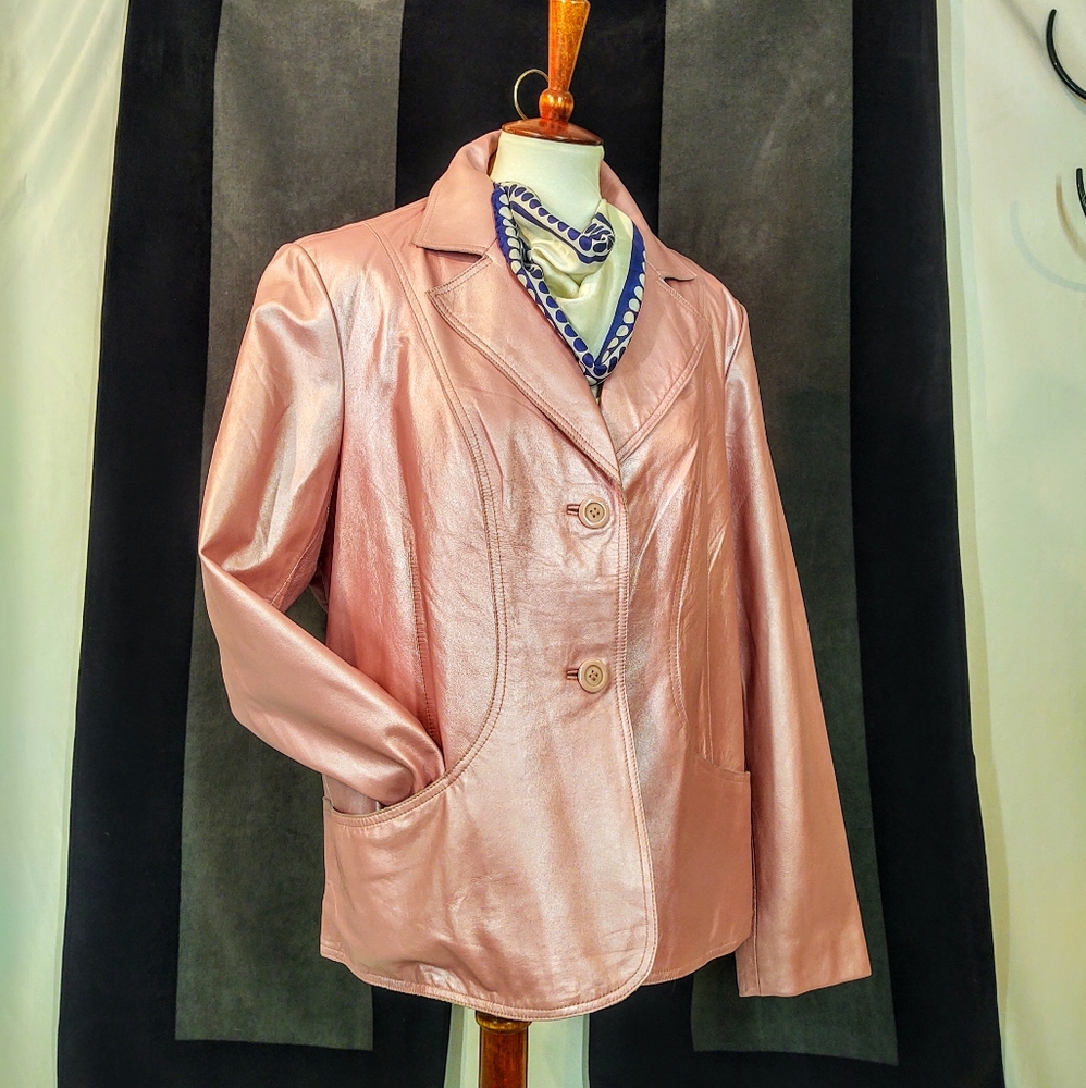 Lane Bryant Pink Blazer Satin Finish